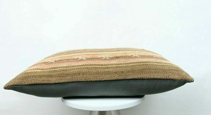 Handmade Kilim Pillow Cover 16x24 Vintage Rug Tribal Ethnic Bohemian Lumbar E472