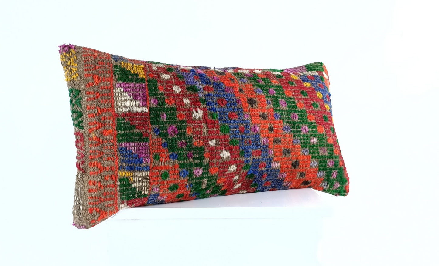 12x24 Kilim Lumbar Cushion Cover Turkish Tribal Vintage Ethnic Pillow E910
