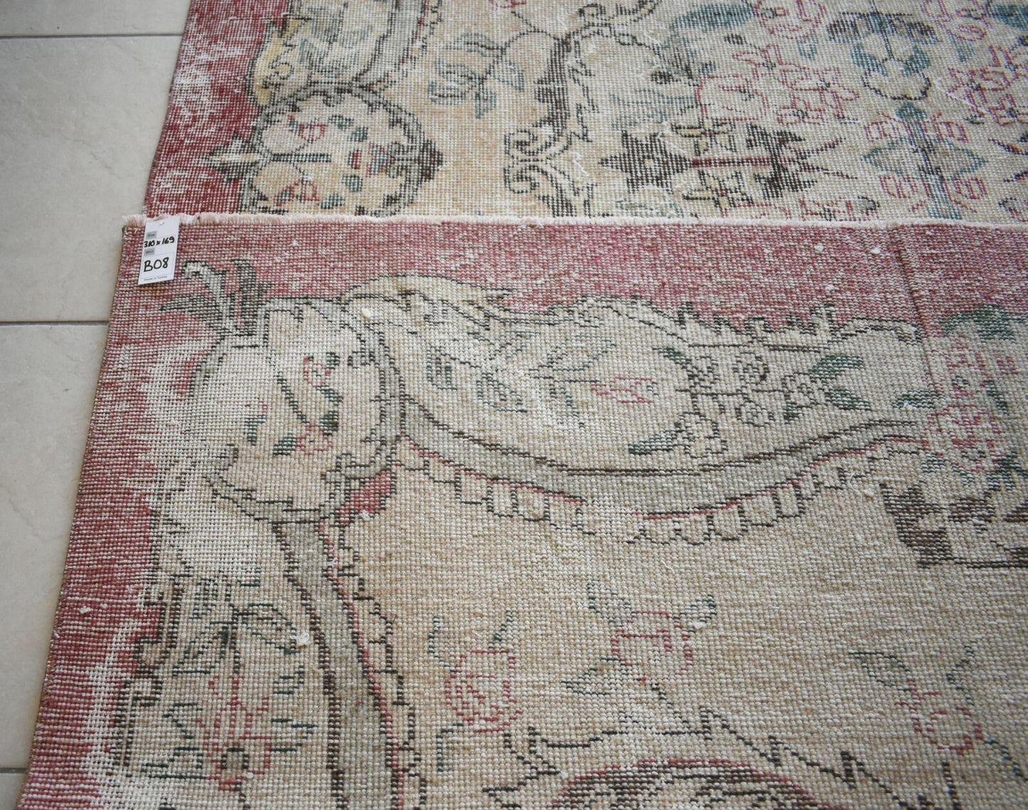 Turkish Rug 10.1x5.5 ft Vintage Rug Faded Oushak Large Living Room Carpet B08