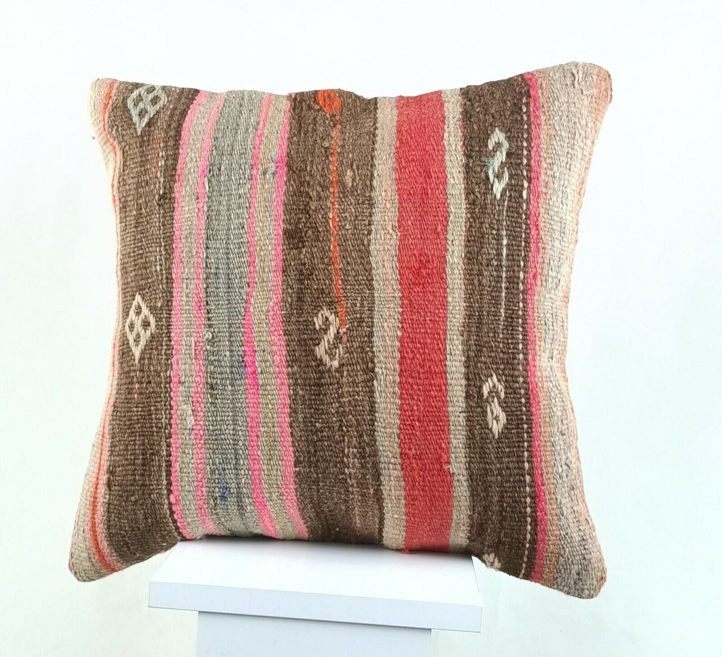 Kilim Pillow Cover 16x16 Oriental Traditional Handmade Bohemian Cushion A1163