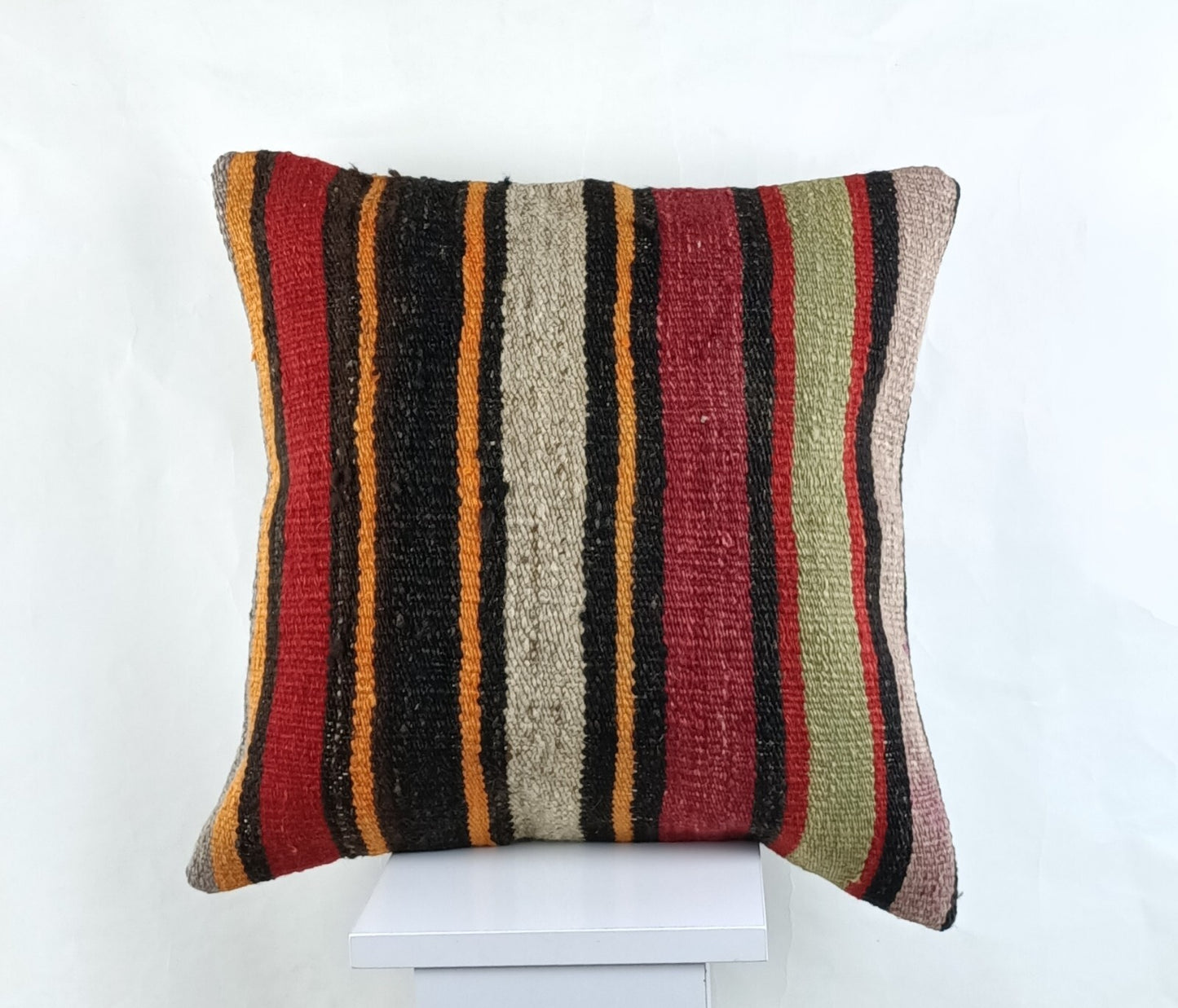 18"x18" Kilim Pillow Cover  Handmade Turkish Vintage Cushion Tribal Lumbar 2644