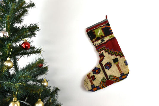 Kilim Christmas Stocking Vintage Rug Stocking Ethnic Decorative Xmas Socks S735