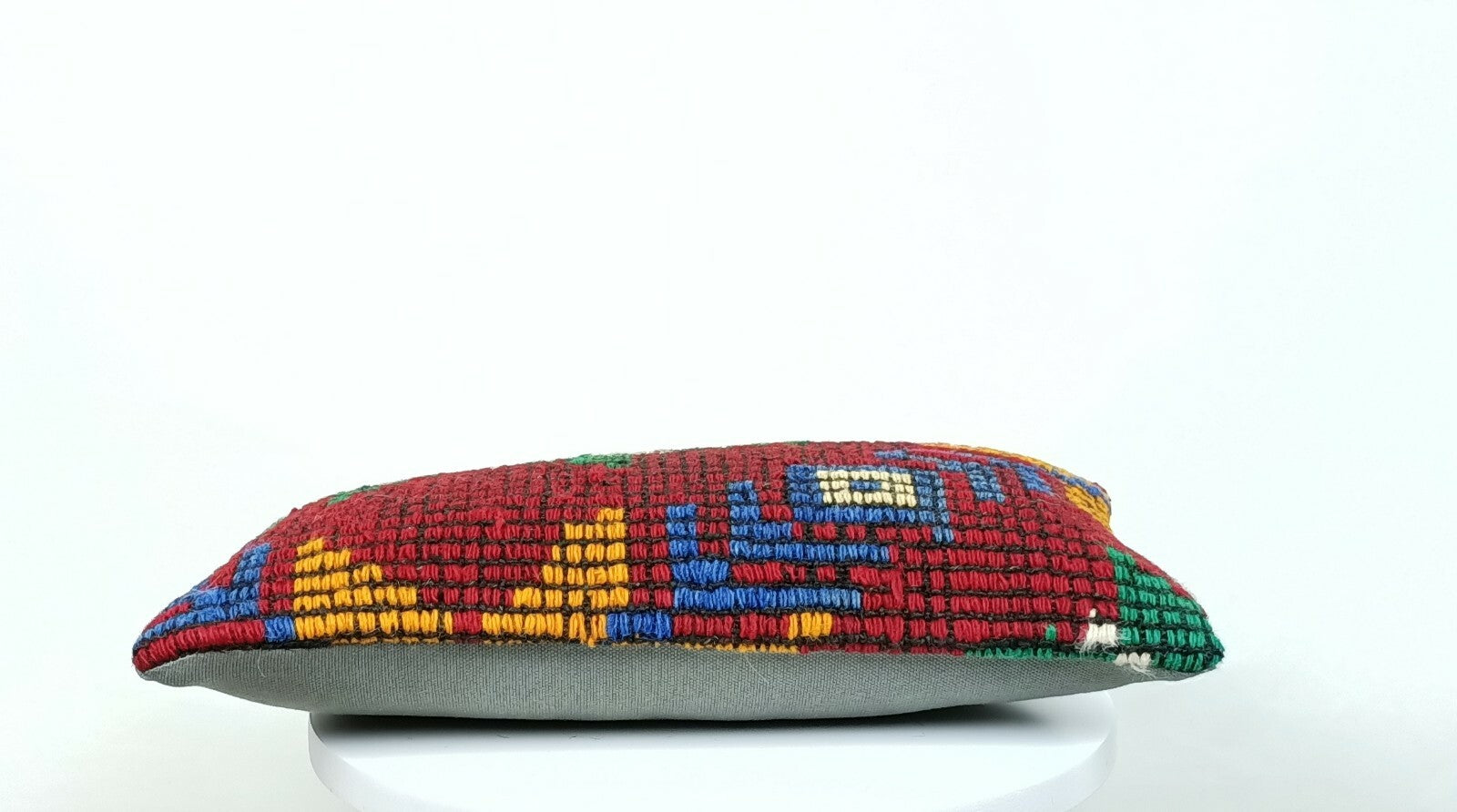 Turkish Kilim Pillow Cover 8"x16" Handmade Oushak Rug Tribal Lumbar Cushion E374