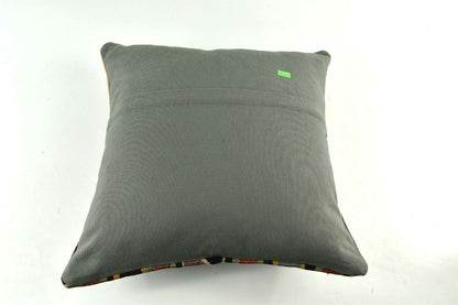 Kilim Pillow Cover 18x18 Handmade Turkish Ethnic Vintage Cushion A2209
