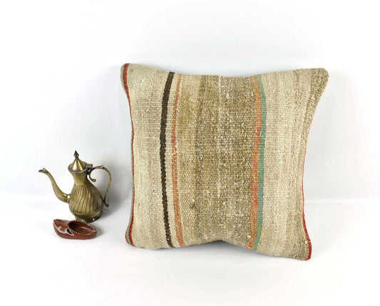 Kilim Pillow Cover 16x16 Home Decorative Vintage Handmade Cushion Cover A1973