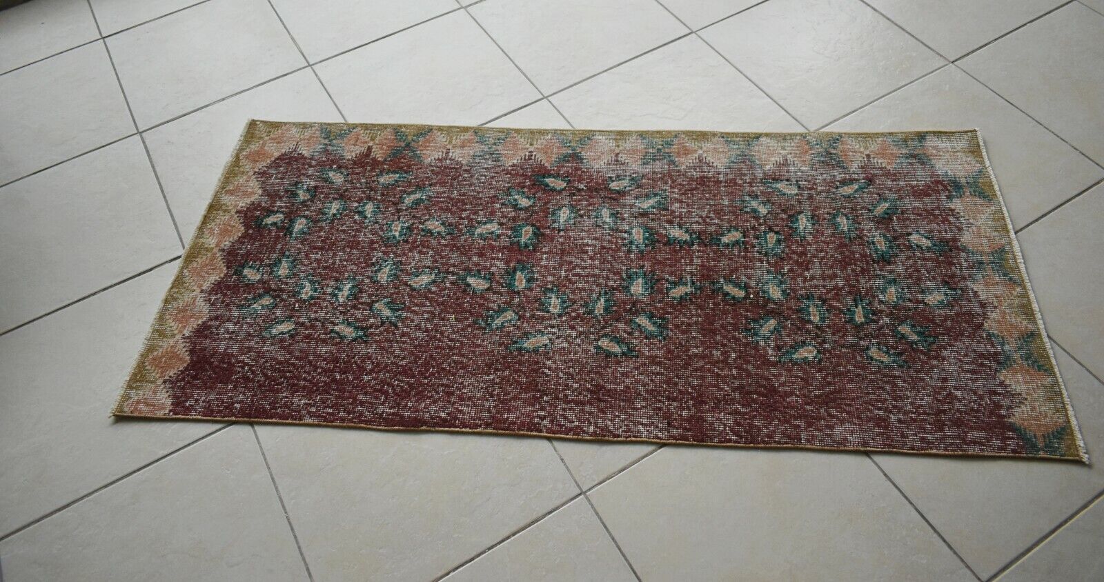 Vintage Runner 5.3x2.4 ft Oushak Runner Anatolian Rug Faded Turkish Runner R31