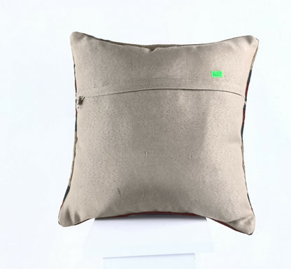 Turkish Handmade Kilim Pillow Cover 16x16 Home Decorative Wool Throw Lumbar A625