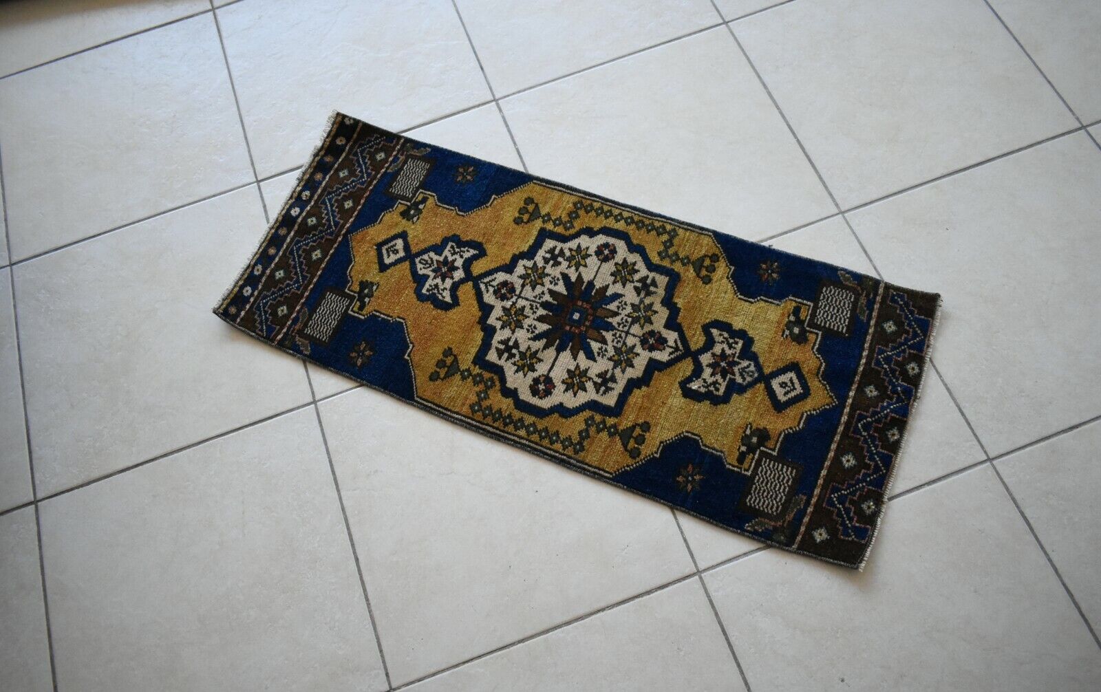 Oushak Runner 3.3x1.3 ft Vintage Turkish Runner Floor Runner Faded Runner Y22