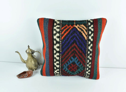 Kilim Pillow Cover 14x14 Vintage Home Decorative Sofa Couch Cushion A1759