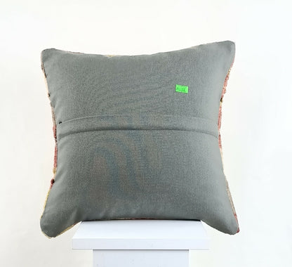 14x14 Kilim Cushion Cover Turkish Ottoman Boho Rustic Throw Pillow Case A1298