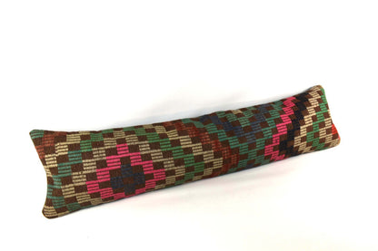 12x48 Vintage Rug Pillow Cover Handwoven Kilim Lumbar Pillow Cover 4342