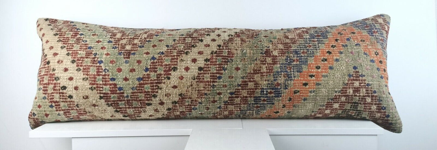 Extra Large Kilim Pillow Cover 16x48 Handmade Boho Ethnic Oriental Lumbar A1564