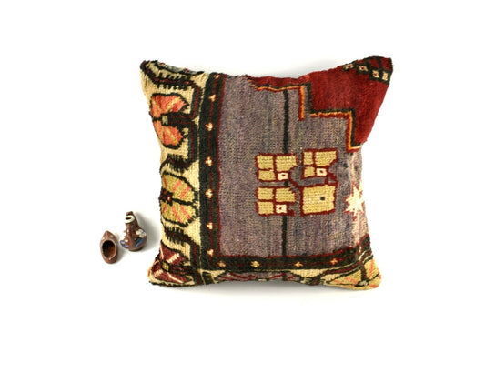 Kilim Pillow Cover 20x20 Decorative Vintage Oushak Kilim Cushion Cover A2772