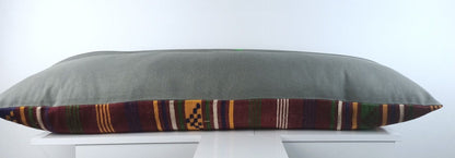 Extra Large Kilim Pillow Cover 16x48 Handmade Ethnic Boho Oriental Lumbar A1577