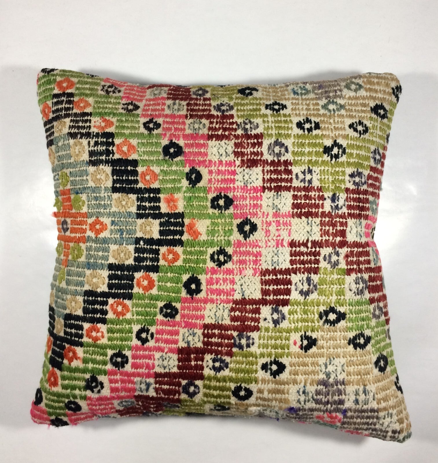 18"x18" Kilim Pillow Cover  Handmade Turkish Vintage Cushion Tribal Lumbar 678