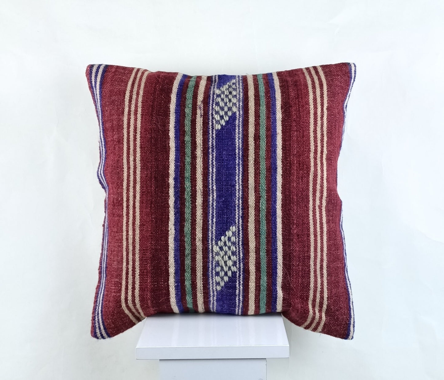18"x18" Kilim Pillow Cover  Handmade Turkish Vintage Cushion Tribal Lumbar 2676