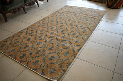 Oushak Runner 7.6x3.8 ft Handwoven Turkish Runner Vintage Runner Floor Rug R02