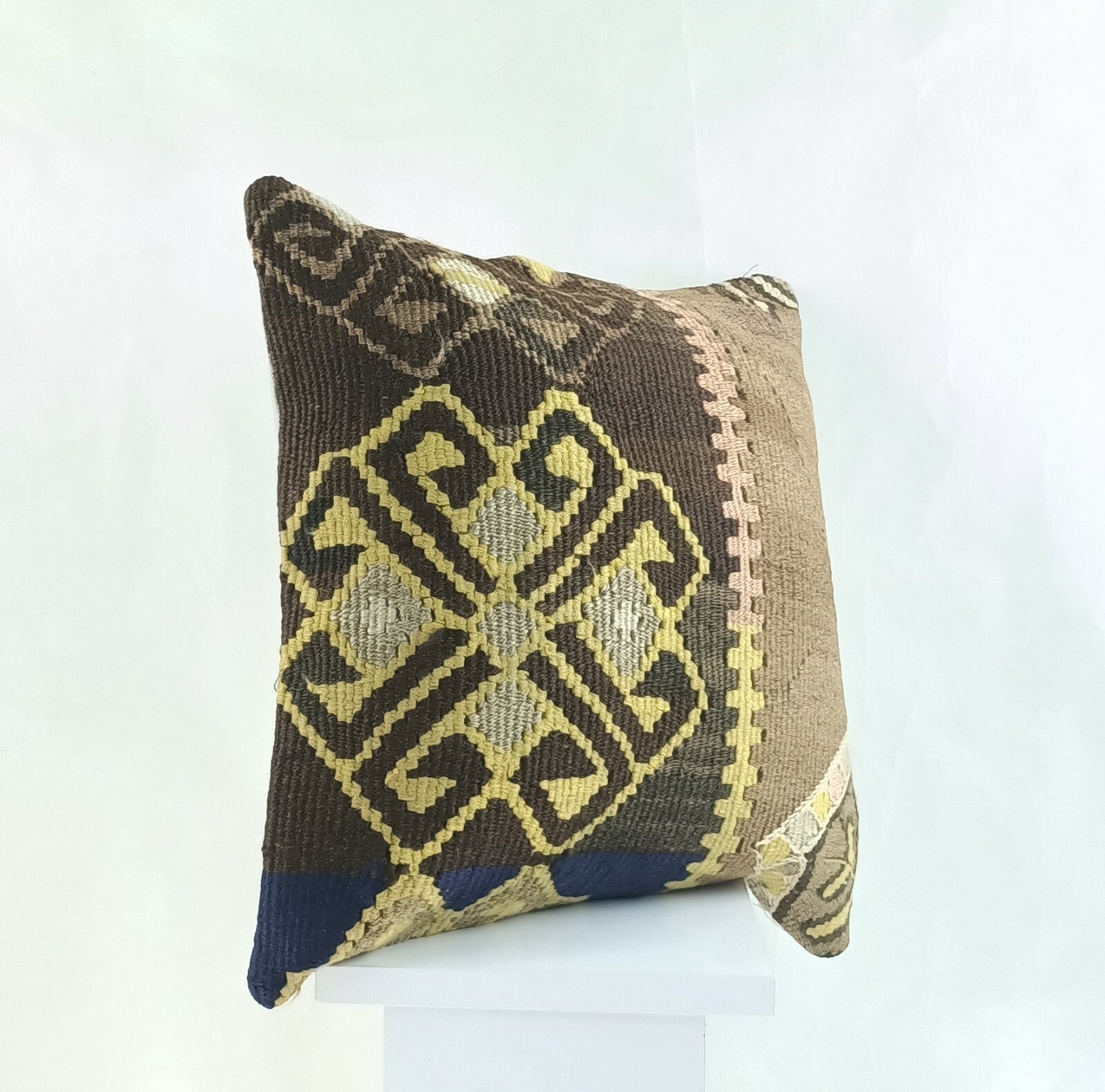 Kilim Pillow Cover 16x16 Oriental Traditional Handmade Boho Lumbar Cushion  A876