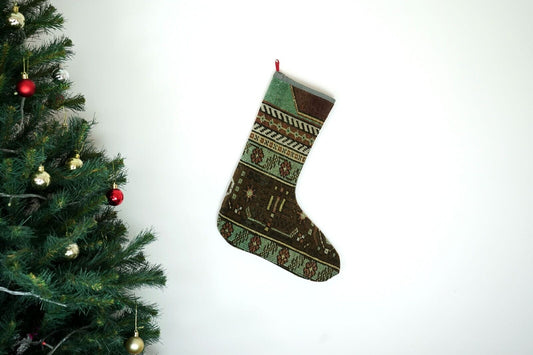 Kilim Christmas Stocking Vintage Rug Stocking Ethnic Decorative Xmas Socks S474