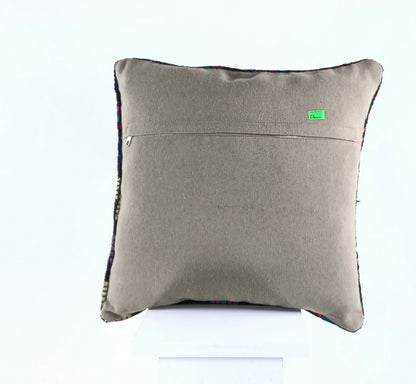 Turkish Handmade Kilim Pillow Cover 16x16 Home Decorative Wool Throw Lumbar A620