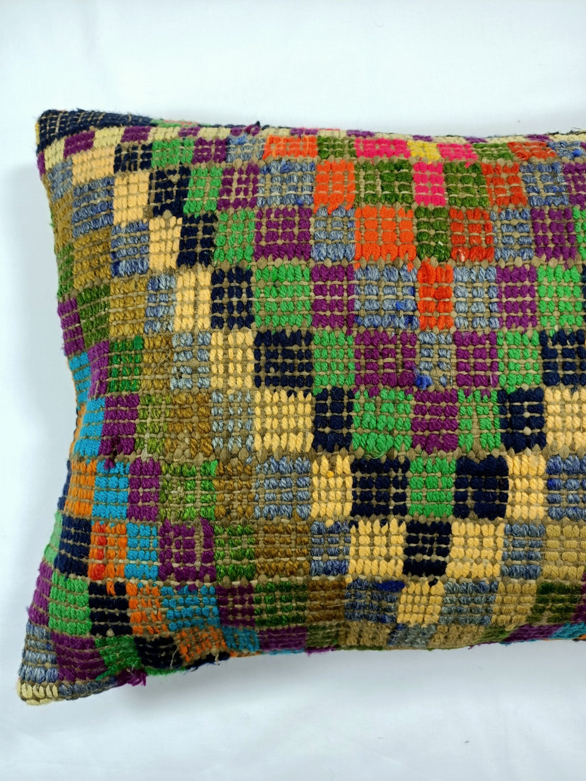 Kilim Pillow Cover 16x24 Tribal Vintage Turkish Carpet Lumbar Pillow Cover E50