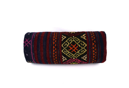 Kilim Bolster Pillow Cover 8x20 in Tribal Vintage Turkish Carpet Bolster Cushion
