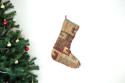 Kilim Christmas Stocking Vintage Rug Stocking Ethnic Decorative Xmas Socks S530