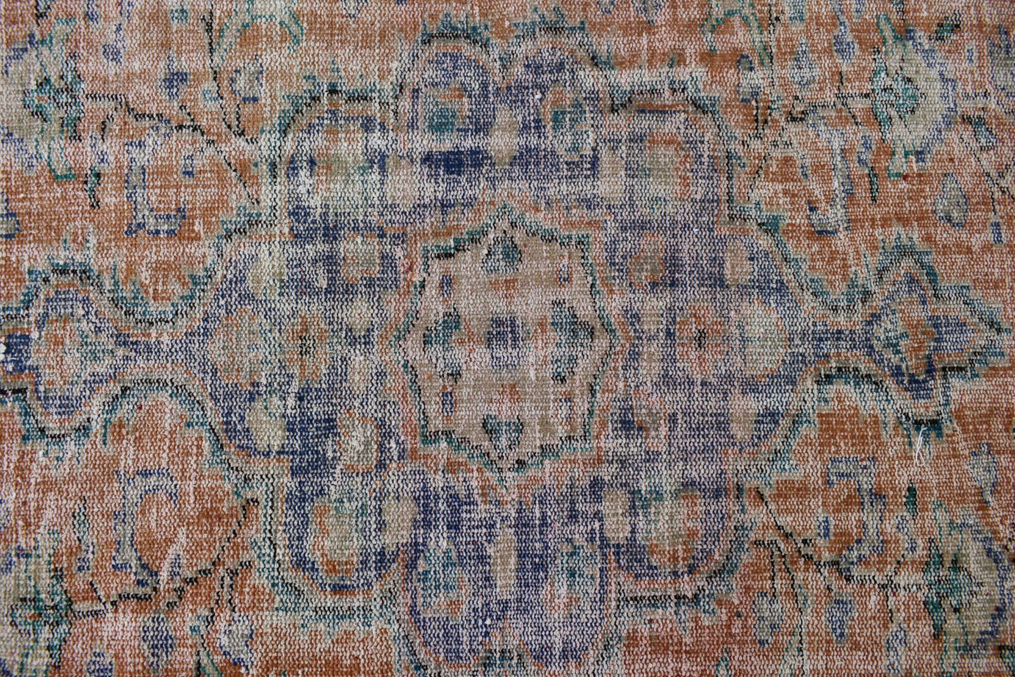 Large Turkish Rug 9.7x5.9 ft Vintage Rug Faded Oushak Rug Living Room Carpet B26