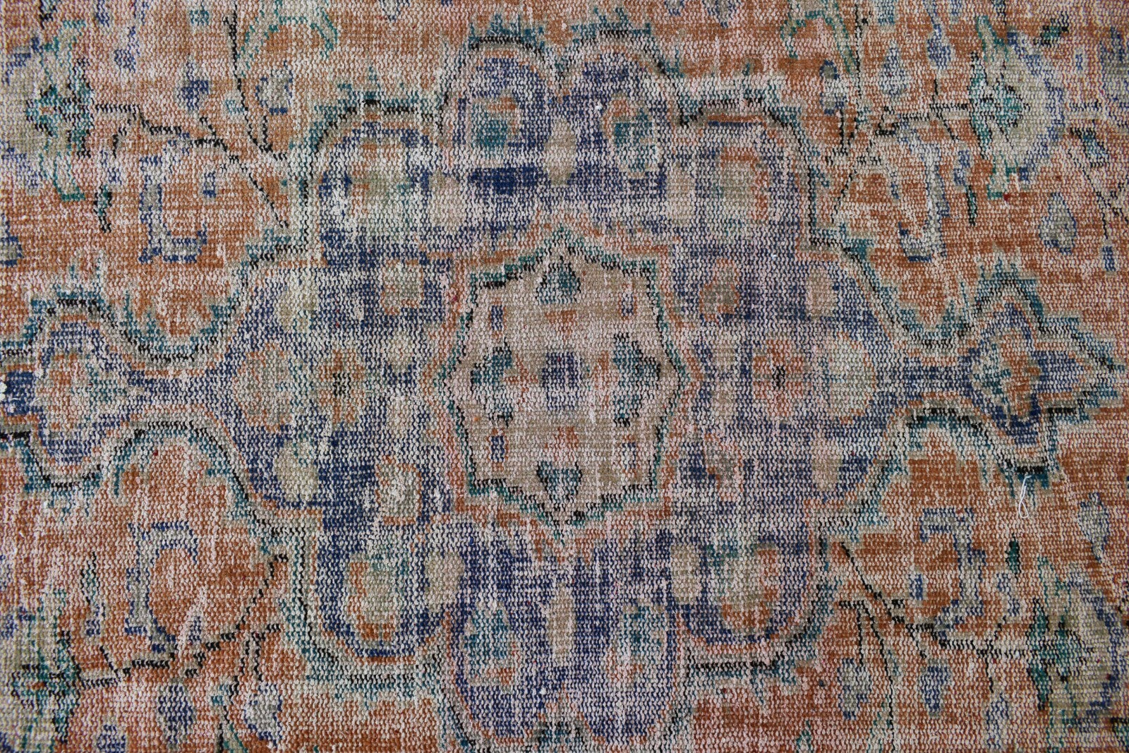 Large Turkish Rug 9.7x5.9 ft Vintage Rug Faded Oushak Rug Living Room Carpet B26