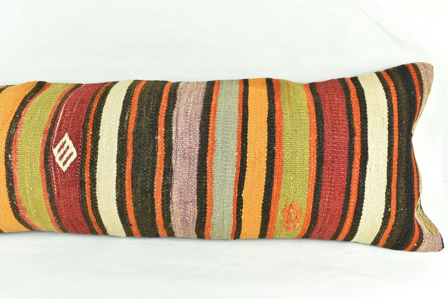 Extra Large Kilim Pillow Cover 16x48 Handmade Ethnic Boho Oriental Lumbar 3234