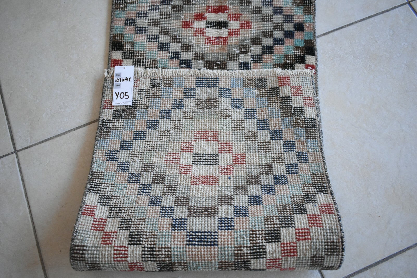 Small Turkish Runner 3.5x1.3 ft Vintage Oushak Rug Anatolian Rug Faded Rug Y05