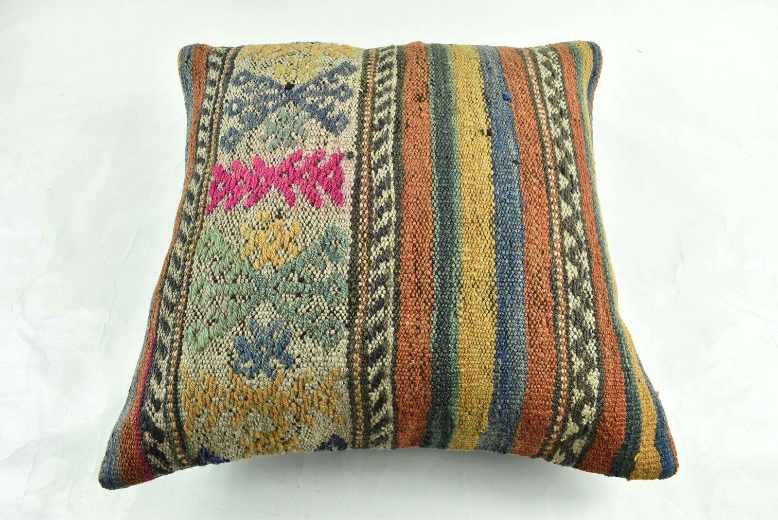 20x20 Kilim Pillow Cover Handmade Vintage Oushak Kilim Cushion Cover 2987