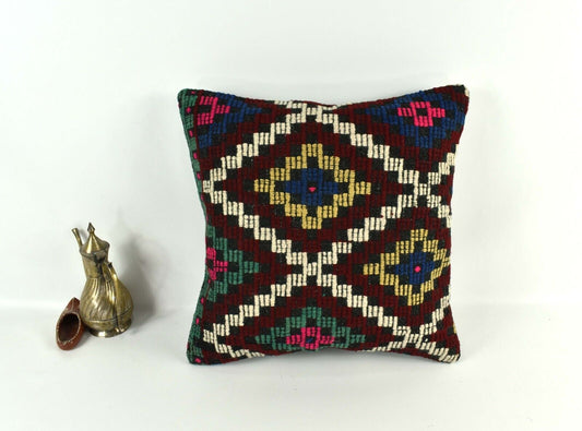 16x16 Ethnic Vintage Turkish Rug Pillow Cover Home Decorative Boho Cushion 3672