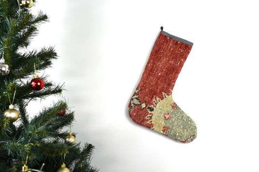 Kilim Christmas Stocking Vintage Rug Stocking Ethnic Decorative Xmas Socks S706