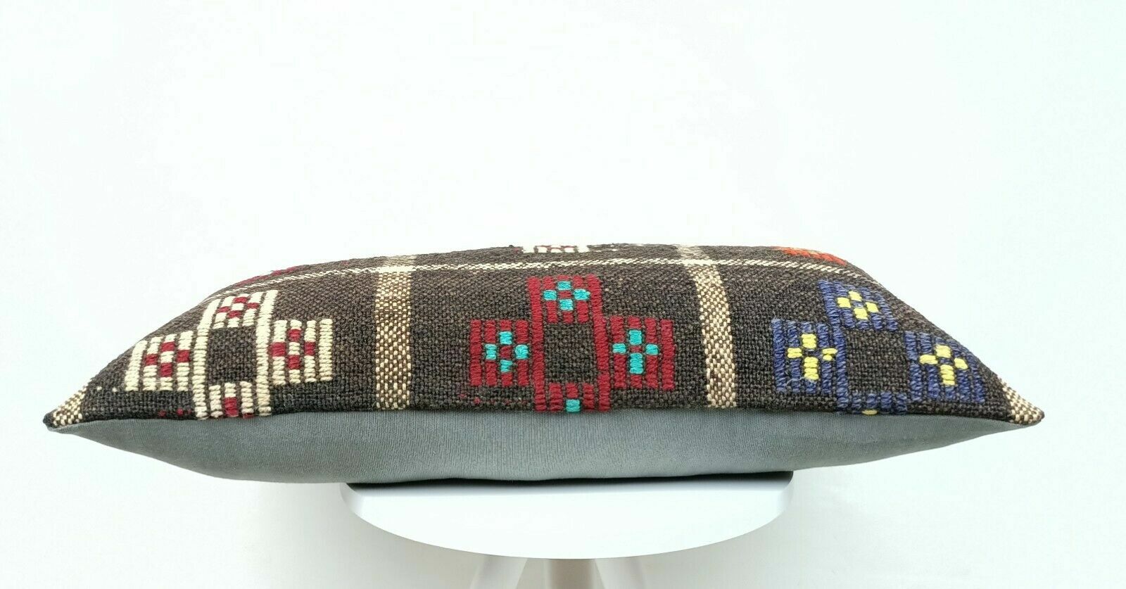 Kilim Pillow Cover 12x24 Handmade Turkish Traditional Wool Lumbar Cushion E397