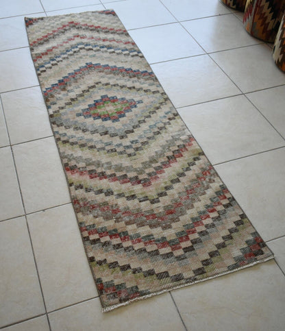 Long Turkish Runner 6.8x2 ft Vintage Runner Hallway Runner Handwoven Runner R11