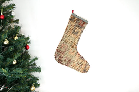 Kilim Christmas Stocking Vintage Rug Stocking Ethnic Decorative Xmas Socks S552