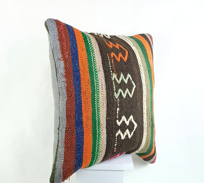 20x20 Kilim Pillow Cover Handmade Vintage Oushak Kilim Cushion Cover 2541