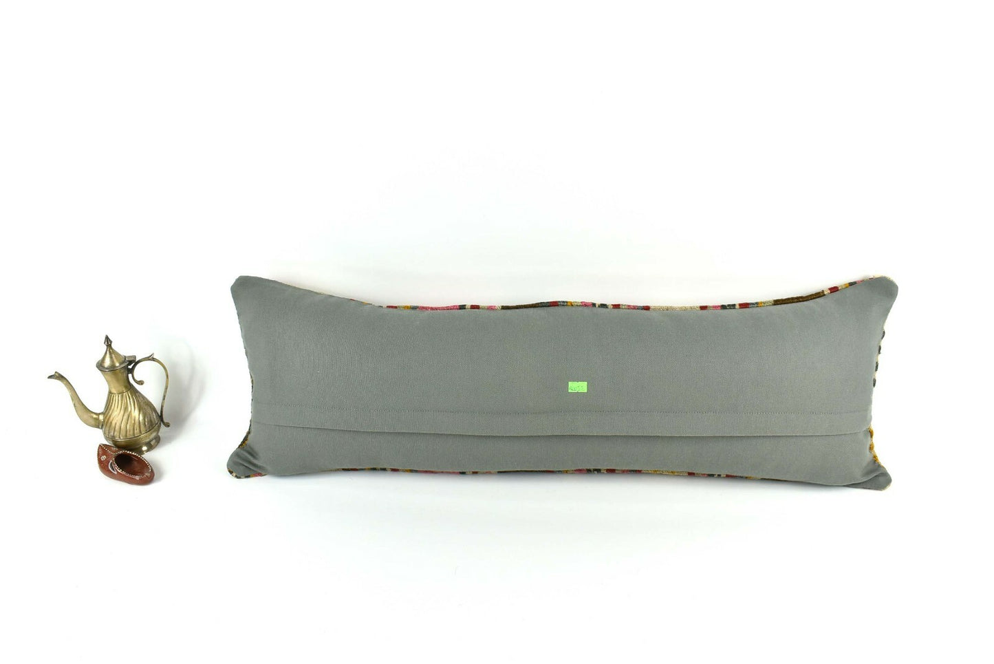 Lumbar Pillow Cover 12x36 Handknotted Kilim Rug Boho Wool Vintage Cushion  A2053