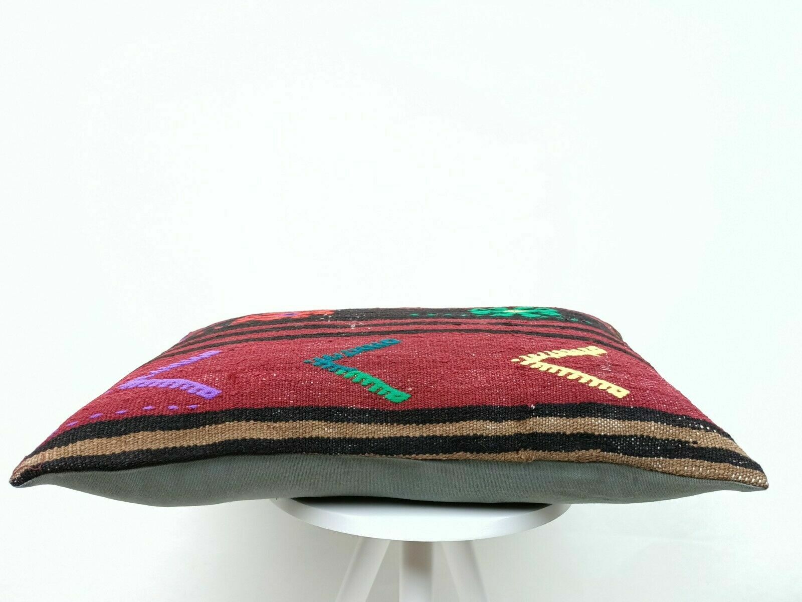 16x24 Kilim Lumbar Pillow Handmade Turkish Rug Tribal Bohemian Cushion Case E462