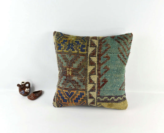 16x16 Kilim Pillow Cover Home Decorative Handmade Vintage Cushion Cover A3075