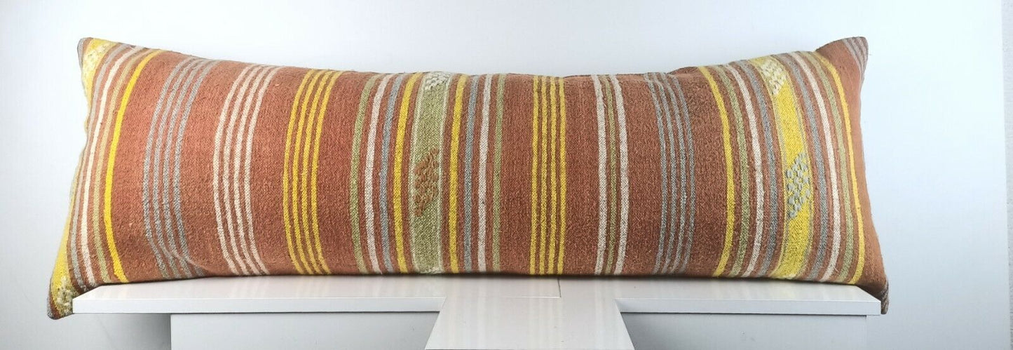 Extra Large Kilim Pillow Cover 16x48 Handmade Boho Ethnic Oriental Lumbar A1566