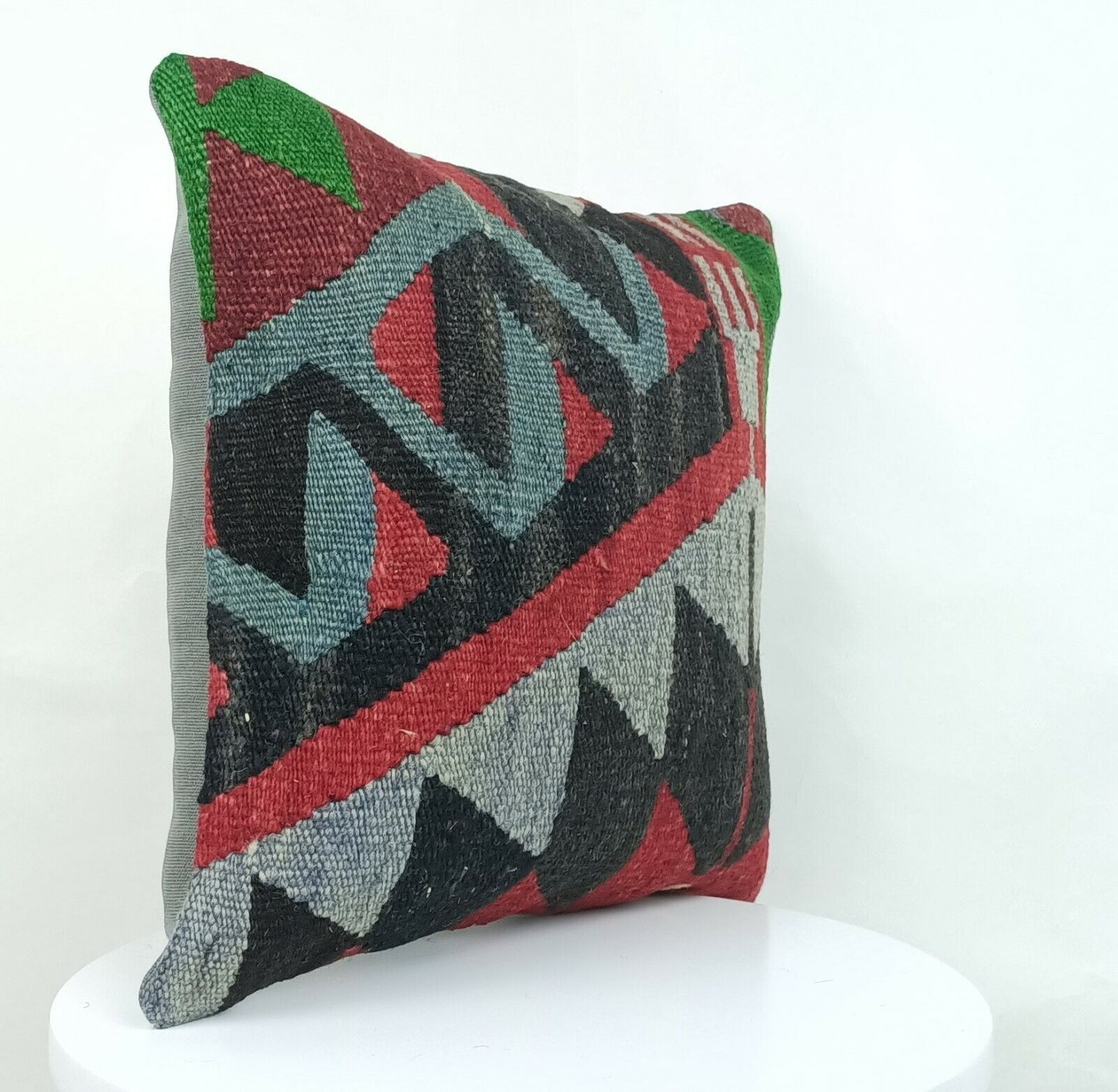 14"x14" Kilim Pillow Cover Handmade Turkish Tribal Ethnic Boho Rug Cushion A282