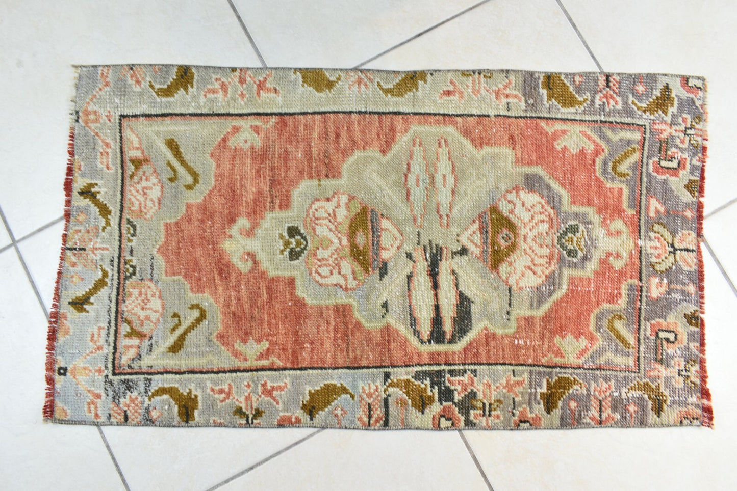 Anatolian Runner 2.8x1.6 ft Vintage Turkish Runner Oushak Runner Rug Y38