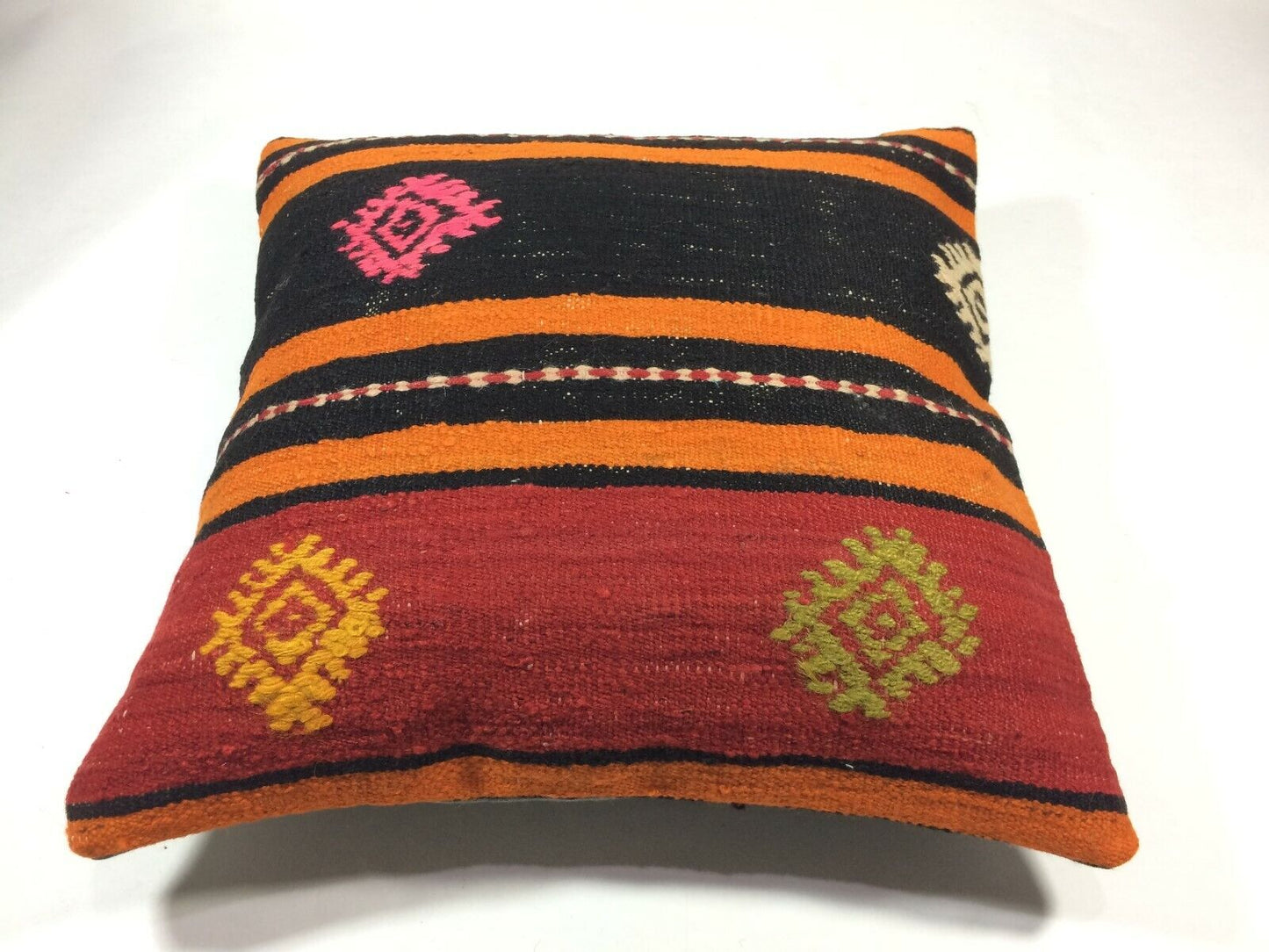 18x18 Kilim Pillow Cover Handmade Boho Ethnic Tribal Sofa Lumbar Cushion A102