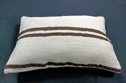 Kilim Pillow Cover 12x20 Turkish Handmade Sofa Couch Floor Lumbar Cushion E39