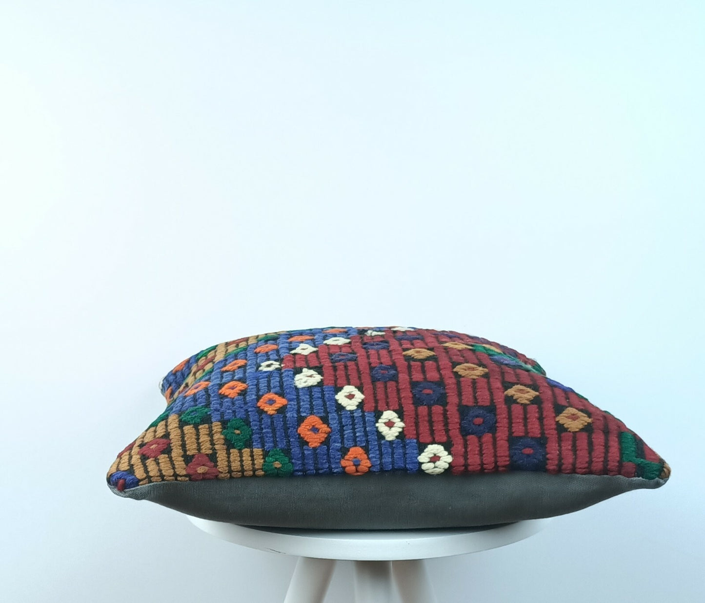 Handmade Turkish Kilim Pillow Cover 16x16 Vintage Rug Tribal Lumbar Cushion E185