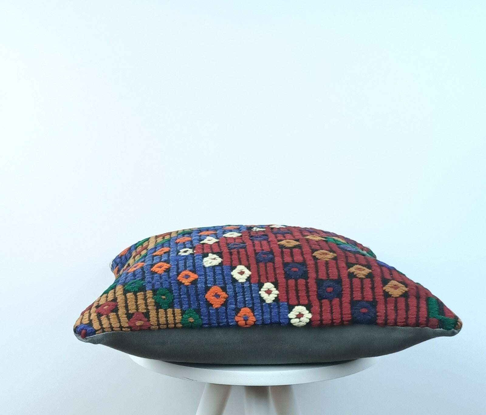 Handmade Turkish Kilim Pillow Cover 16x16 Vintage Rug Tribal Lumbar Cushion E185