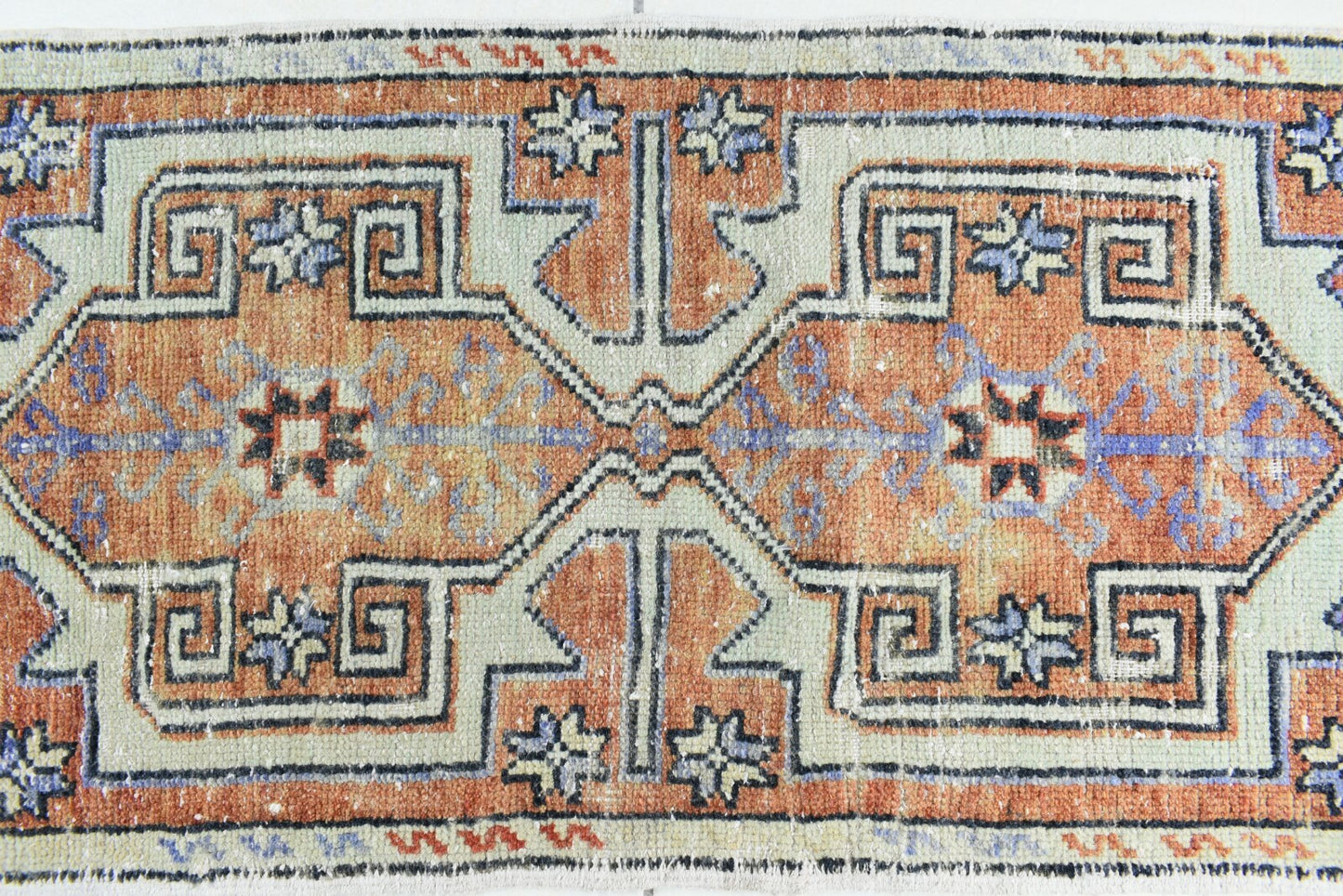 3.1x1.4 ft Anatolian Runner Small Vintage Rug Oushak Runner Mini Turkish Rug Y81