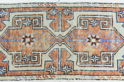 3.1x1.4 ft Anatolian Runner Small Vintage Rug Oushak Runner Mini Turkish Rug Y81